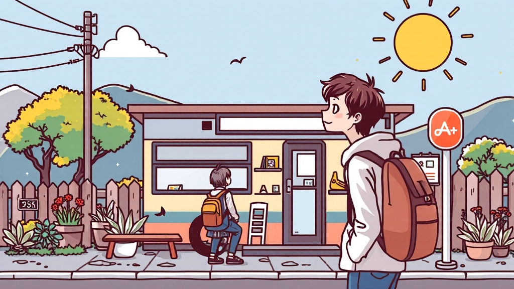 숙소 위치 선정 전략 (illustration 스타일)