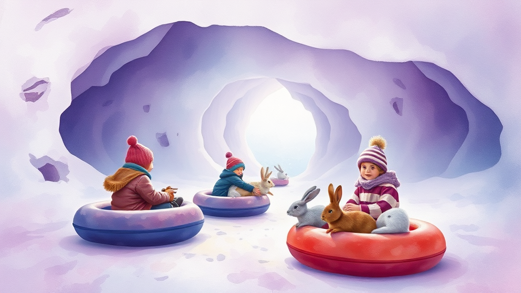 즐길 거리: 눈썰매 & 체험 활동 (watercolor 스타일)