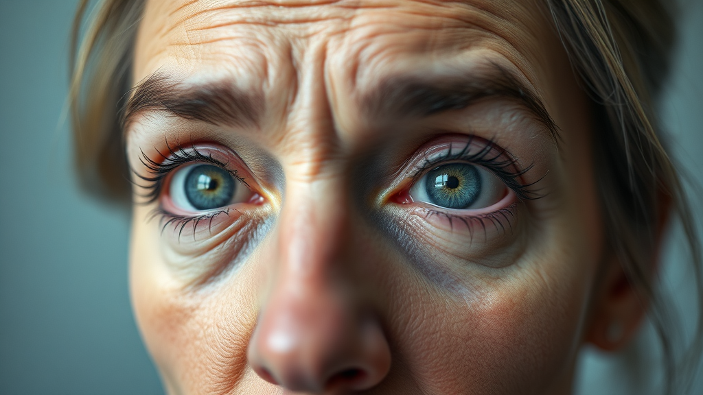 나의 눈밑 떨림, 괜찮을까요? 위험 신호 파악하기 (realistic 스타일)