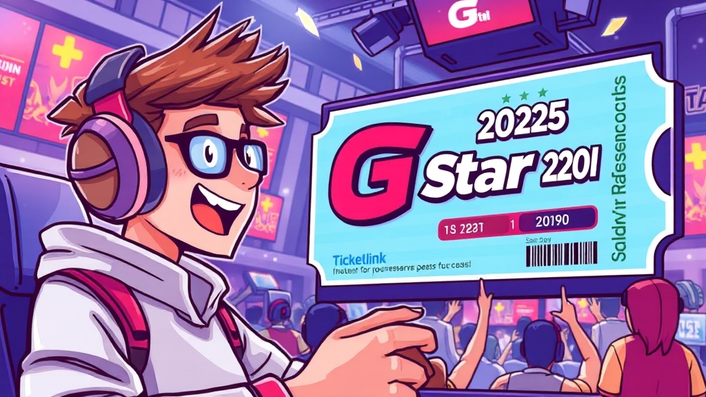 지스타 2025 티켓 예매 (cartoon 스타일)