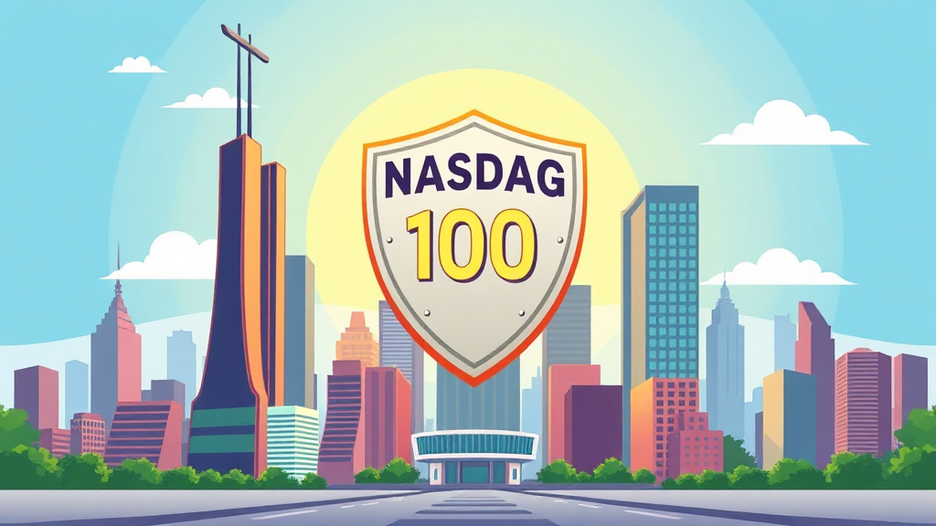 QQQI ETF 구성 종목 및 특징 (cartoon 스타일)