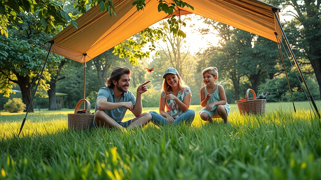 여름 캠핑 장비, 이렇게 고르세요! (realistic 스타일)