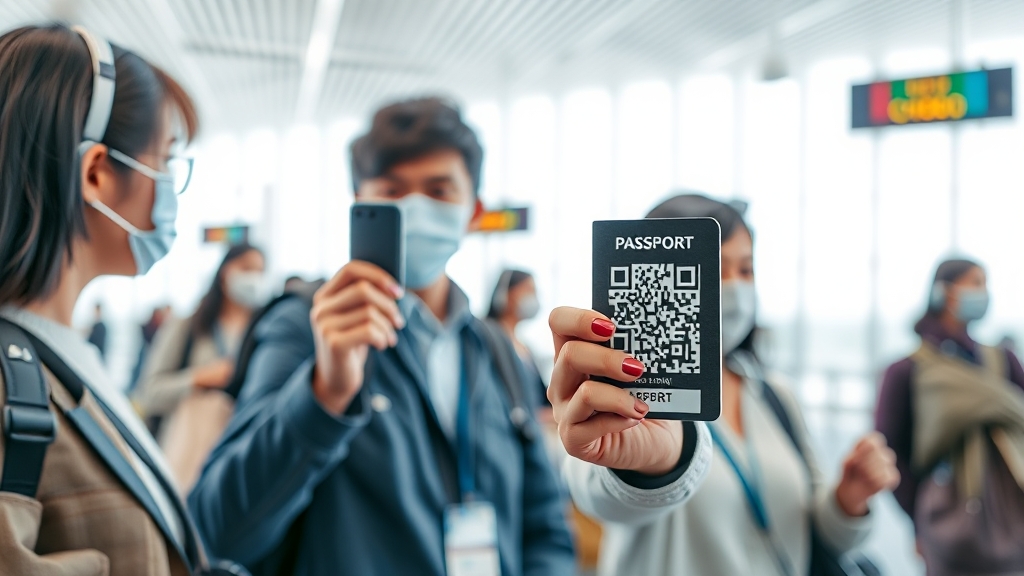 QR 코드 발급 및 공항 활용 (realistic 스타일)