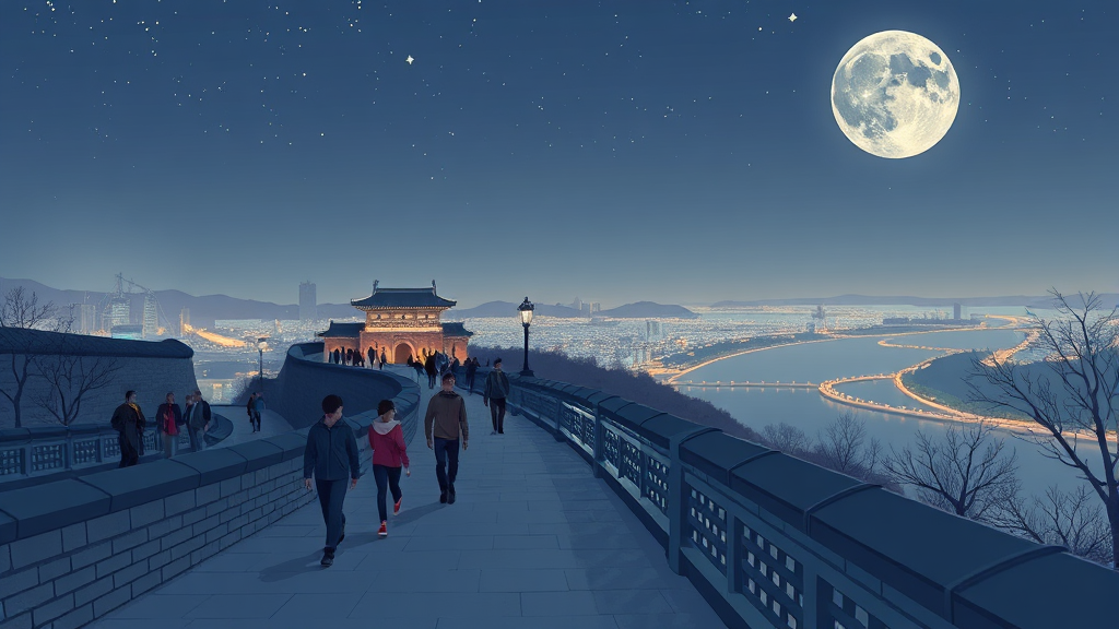 행주산성 야간 개장, 역사 속으로 떠나는 특별한 밤 산책 (illustration 스타일)