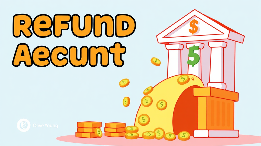 환불 소요 기간 및 계좌 설정 (cartoon 스타일)