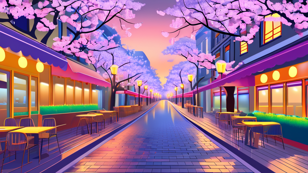 솔내길 벚꽃길 주변 정보 및 교통 안내 (illustration 스타일)