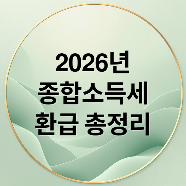 2026년
종합소득세
환급 총정리 (2026 종합소득세 환급)