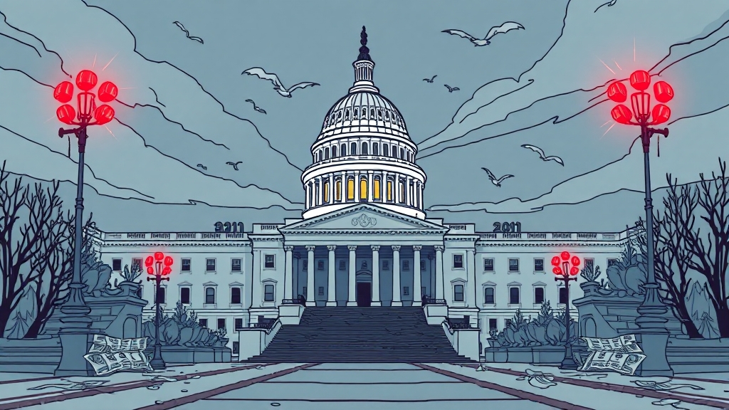 셧다운, 무엇을 의미할까요? (illustration 스타일)