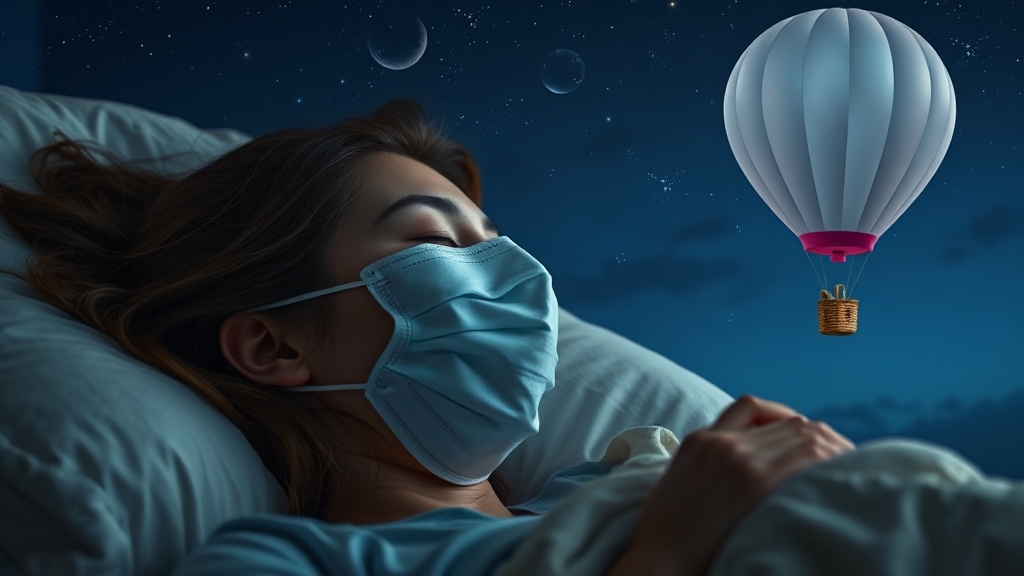 양압기 치료 원리 및 효과 (realistic 스타일)