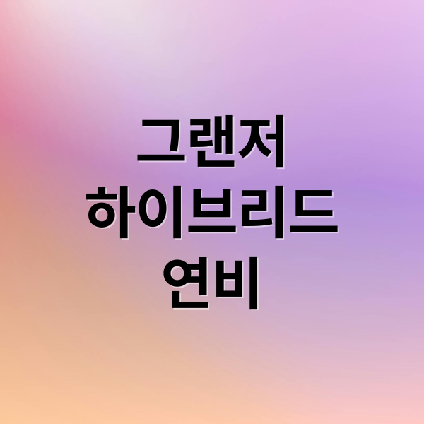 그랜저
하이브리드
연비 (2026 그랜저 하이브리드 연비)