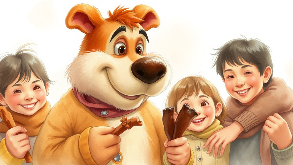 코주부 육포 인기 요인 분석 (watercolor 스타일)