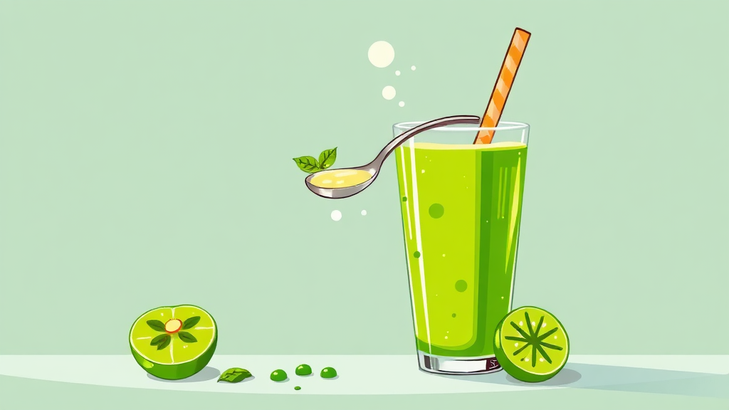 컬리케일 분말 하루 섭취량 (illustration 스타일)