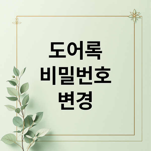 도어록
비밀번호
변경 (도어록 비번 변경)