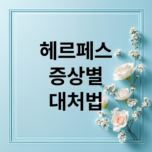 헤르페스
증상별
대처법 (헤르페스 증상 치료)