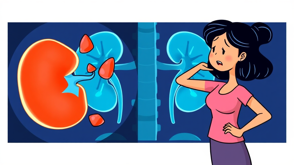 여성 요로결석이란? (cartoon 스타일)