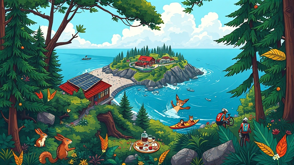 휴양림과 함께 떠나는 주변 여행 (cartoon 스타일)