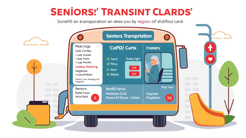 어르신 교통카드, 지역별로 다른 점이 있나요? (illustration 스타일)