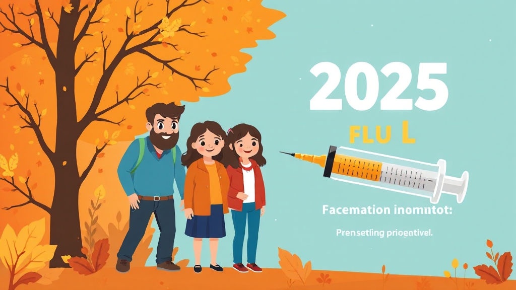 2025년 독감 무료 접종 안내 (cartoon 스타일)