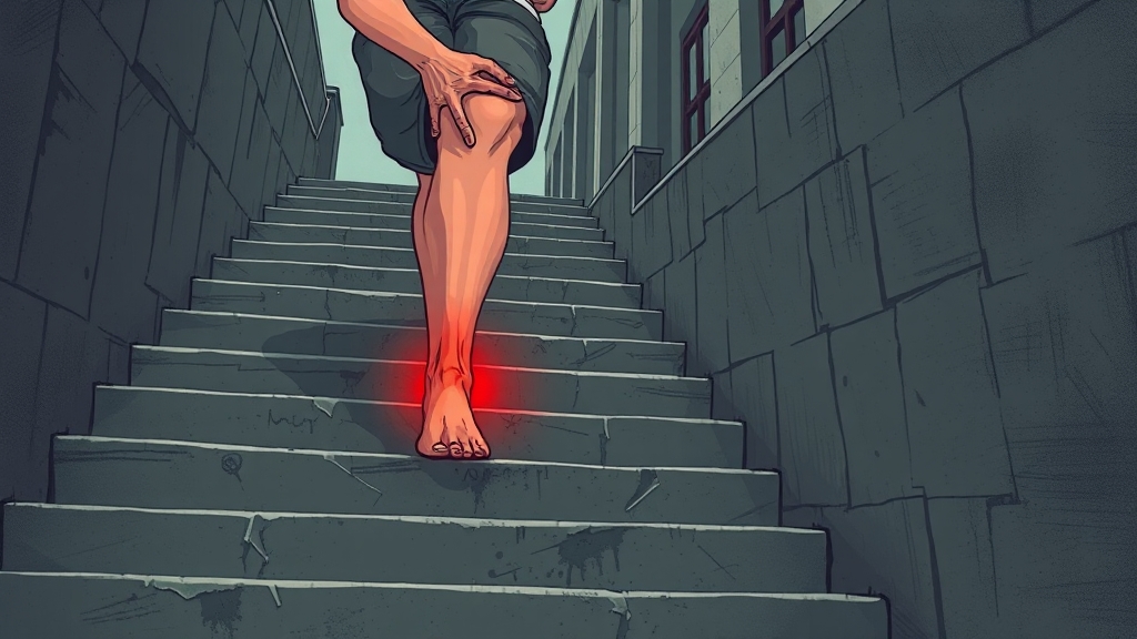 무릎 관절염, 어떤 증상이 나타날까요? (illustration 스타일)