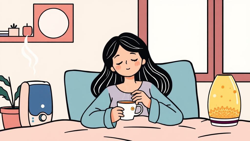 자가 관리법으로 완화 (cartoon 스타일)