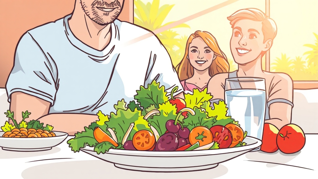 위 건강 식습관 꿀팁 (illustration 스타일)