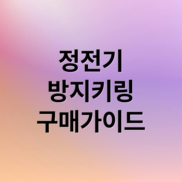 정전기
방지키링
구매가이드 (정전기 방지 키링)