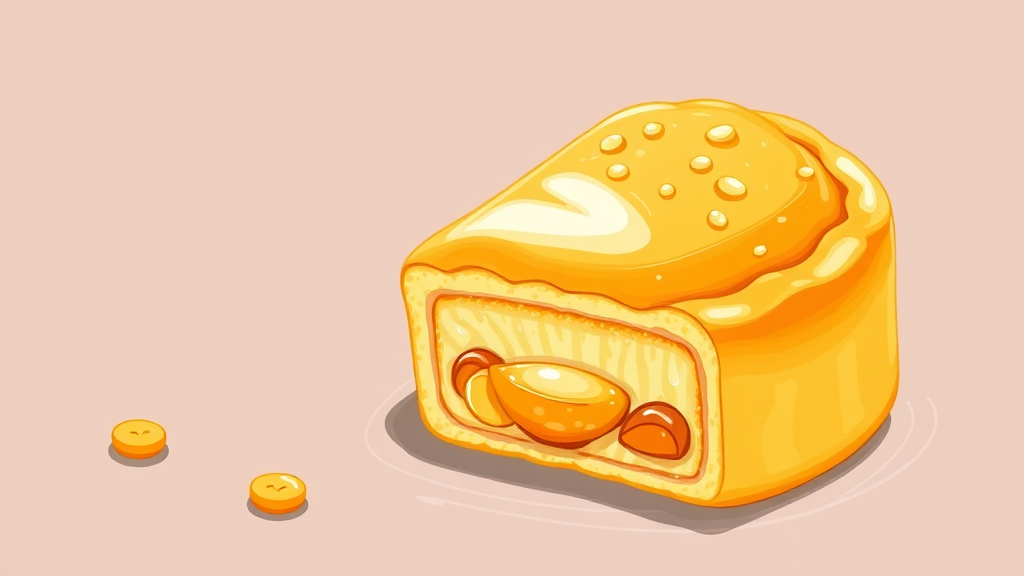 황금빛 비주얼 완성! 상하이 버터떡 굽기 노하우 (illustration 스타일)