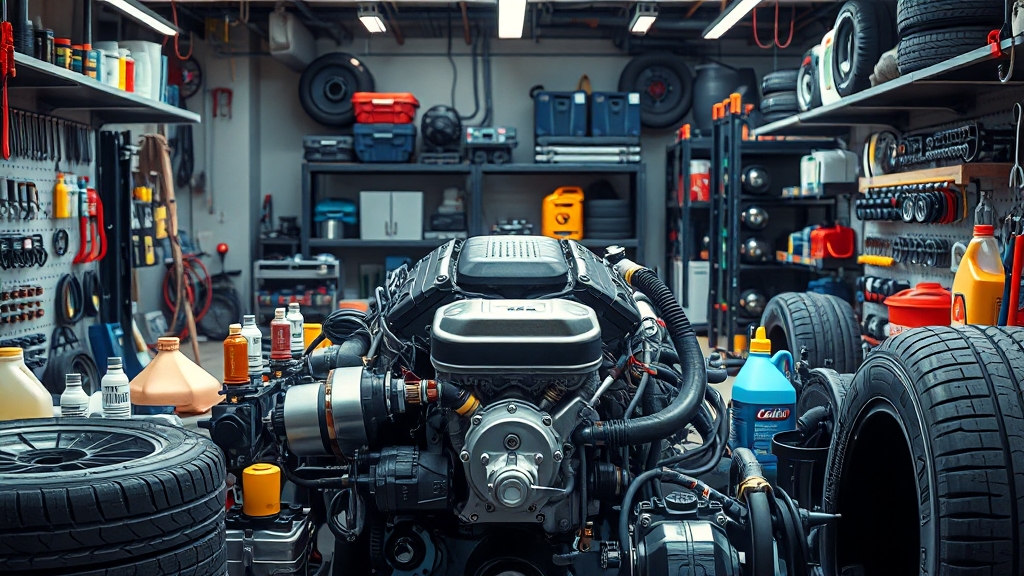 차량 관리, 엔진오일만으로는 부족할까요? (realistic 스타일)