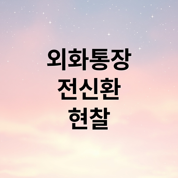 외화통장
전신환
현찰 (외화통장 환율 기준 전신환 현찰)