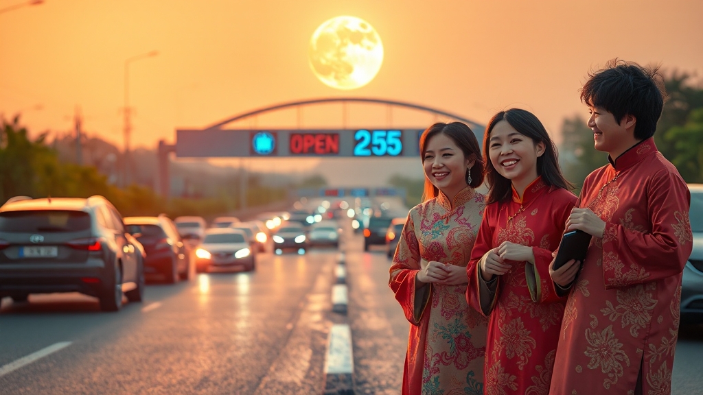 2025 추석 통행료 면제 핵심 정보 (realistic 스타일)