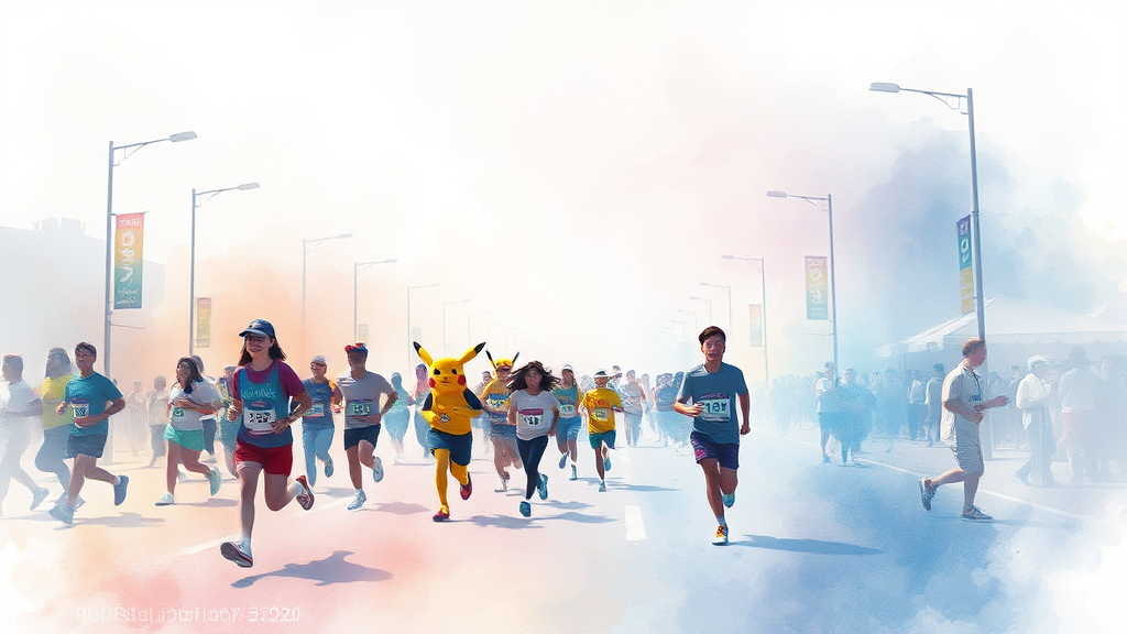 포켓몬런 서울 2026: 참가 자격 및 코스별 요건 (watercolor 스타일)