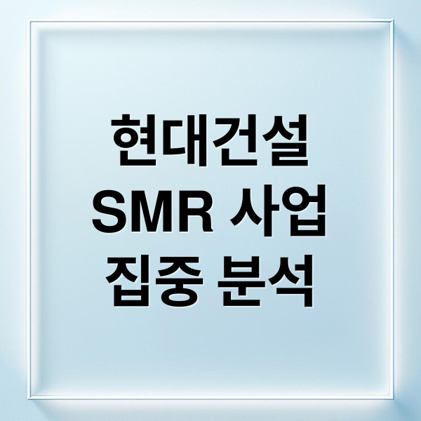 현대건설
SMR 사업
집중 분석 (현대건설 해외 SMR 사업)