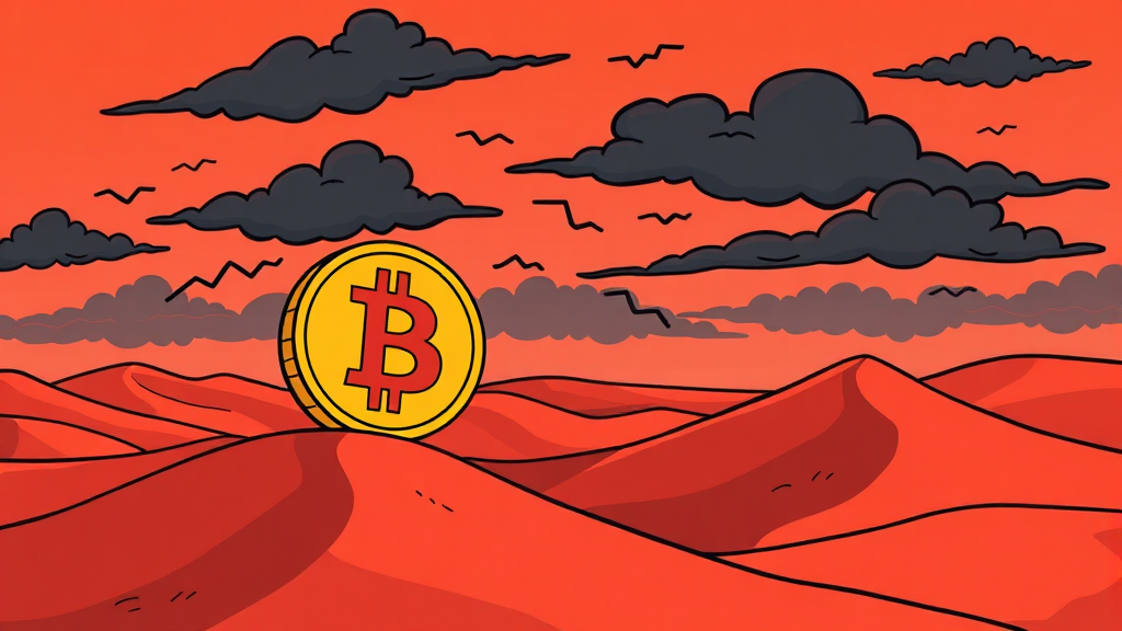 비트코인 6만 달러 붕괴! 원인 & 투자 전략 5 중동 불안, 비트코인도 흔들? (cartoon 스타일)