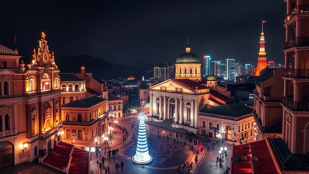 마카오 야경: 놓치면 후회할 아름다움 (realistic 스타일)