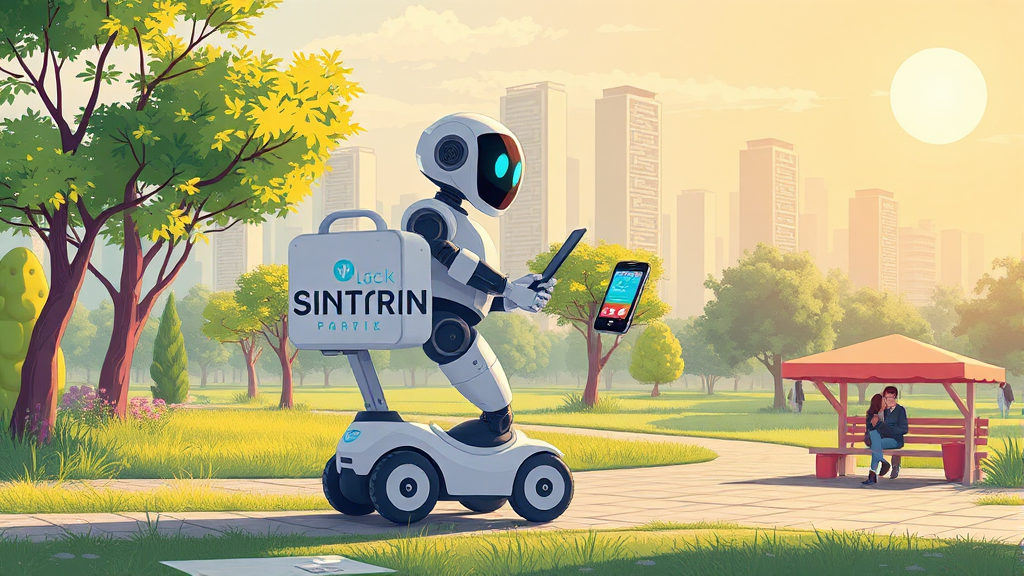 로봇 배달 이용 방법 상세 안내 (illustration 스타일)