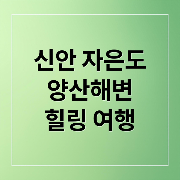 신안 자은도
양산해변
힐링 여행 (신안 자은도 양산해변)