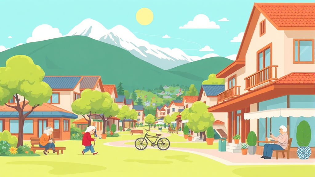 고창 실버타운: 어르신을 위한 편안한 노후 설계 (cartoon 스타일)