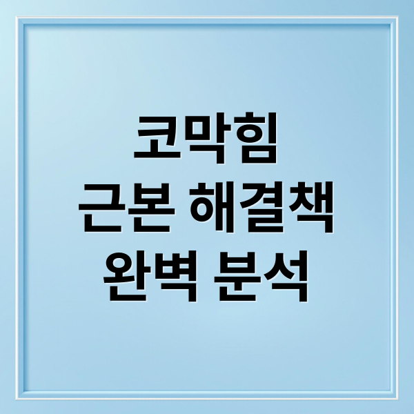 코막힘
근본 해결책
완벽 분석 (코막힘 해결)