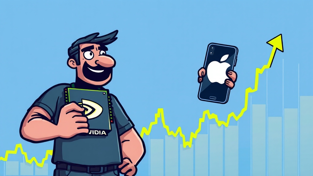 두 거인: 엔비디아 & 애플 (cartoon 스타일)