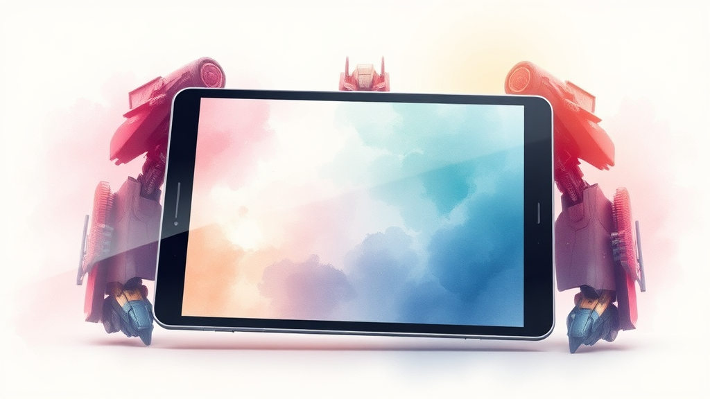 변신 로봇 같은 매력 (watercolor 스타일)