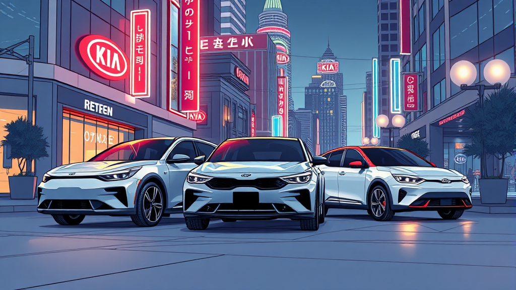 기아 EV 라인업 한눈에 비교 (illustration 스타일)