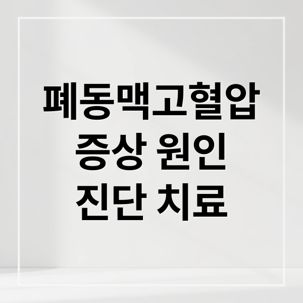 폐동맥고혈압
증상 원인
진단 치료 (폐동맥 고혈압 증상 치료법)