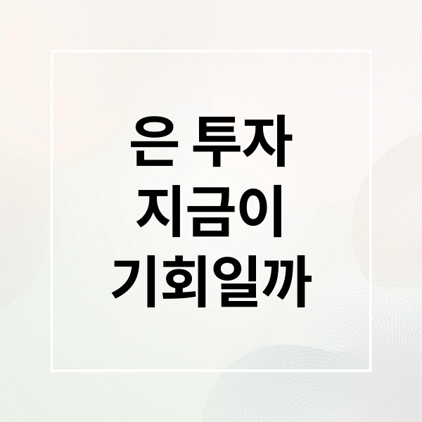 은 투자
지금이
기회일까 (은 가격 상승 이유)