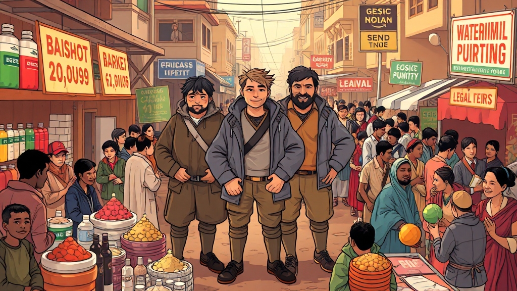 상인 생존 전략 및 경제 이해 (cartoon 스타일)