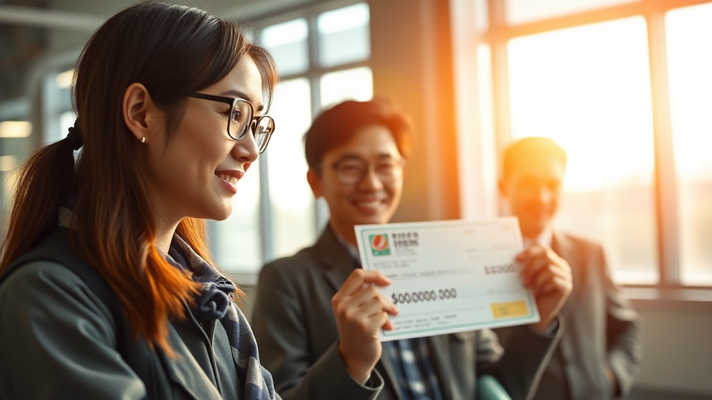 지원 금액 및 내용 (realistic 스타일)