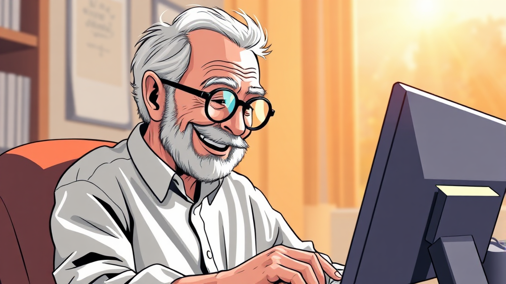 시니어 일자리 신청 방법 (illustration 스타일)