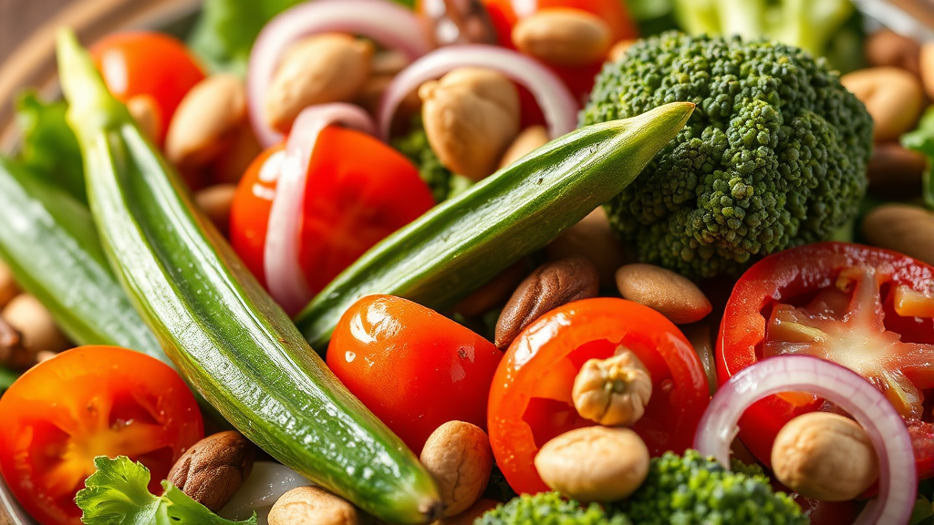 오크라와 찰떡궁합 음식 (realistic 스타일)