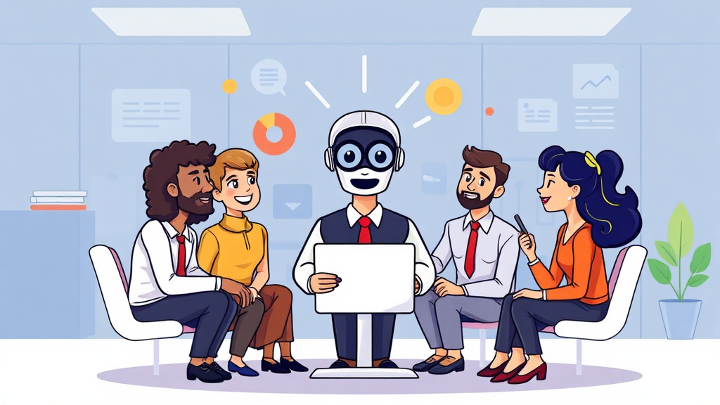 AI 도입과 조직 구조 변화 (cartoon 스타일)