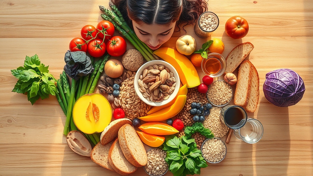 식습관으로 공복혈당 낮추기 (illustration 스타일)