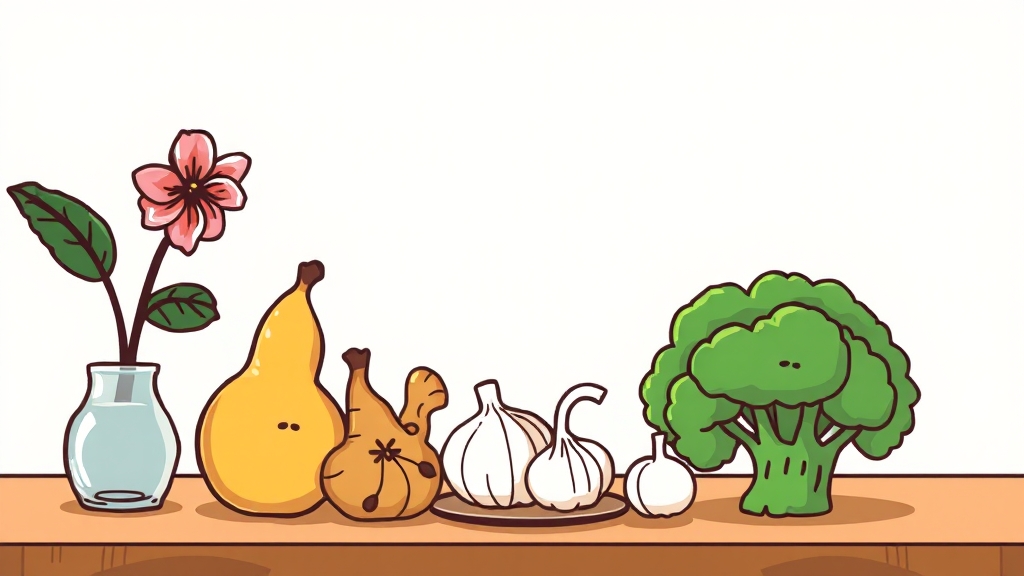기관지 염증 완화 음식 (cartoon 스타일)